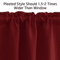 thumbnail image 4 of NICETOWN Blackout Curtains for Kitchen Over Sink, Thermal Insulated Rod Pocket Short Curtain Valances Tiers for Bathroom Basement, Red, 29"x30", 2 Panels, 4 of 7