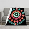 thumbnail image 2 of Vibrant Mandala Pattern Flannel Blanket - Soft Cozy and Warm for Sofa Travel Bed and Chair - Perfect for Stylish Comfort, 2 of 7