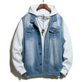 thumbnail image 5 of KaLI_store Men Jean Jacket Coat Men's Distressed Denim Jacket Button Down Jean Coat Casual Long Sleeve Jackets Outwear Blue,M, 5 of 5