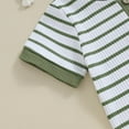 thumbnail image 6 of Jiilone Baby Boys Outfits Sets Summer Short Sleeve Striped Print Romper Jumpsuit With Shorts 2 Piece Soft Boys Clothes Sets, 6 of 8