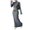 Gray, variant on Women's Long Sleeve Maxi Dress Two-Piece Set - Fashionable, Casual & Comfortable Outfit, Perfect for Daytime Events and Relaxation,Black,L