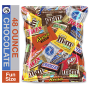 (48 Ounce) Variety Assortment Mix Bulk Pack Chocolate M&M's, Snickers, Milky Way, Twix, Reese's, York, 100 Grand, Almond Joy, Kitkat.