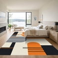 thumbnail image 3 of ODIKA 4'x6' Machine Washable Non-Slip Area Rug, Striped Irregular High Traffic Rug, Orange, 895184, 3 of 7
