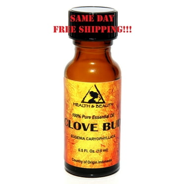 CLOVE BUD ESSENTIAL OIL AROMATHERAPY 100% PURE NATURAL GLASS BOTT 0.5 OZ, 15 ml