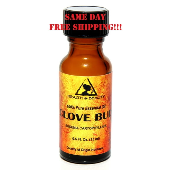 CLOVE BUD ESSENTIAL OIL AROMATHERAPY 100% PURE NATURAL GLASS BOTT 0.5 OZ, 15 ml