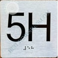 thumbnail image 3 of Apartment Number 5H Sign with Braille and Raised Number (Aluminum, 4x4, Double Sided Tape, Silver)-The Sensation line (ref-2201), 3 of 4