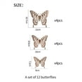 thumbnail image 6 of EDHITNR 12PCS Metal Texture Hollow Wall Sticker, Removable Reusable Butterfly Wall Decals for Room Decor, Peel Stick Wall Art for Bedroom Nursery Wedding Background Home Decoration, Khaki, 6 of 6