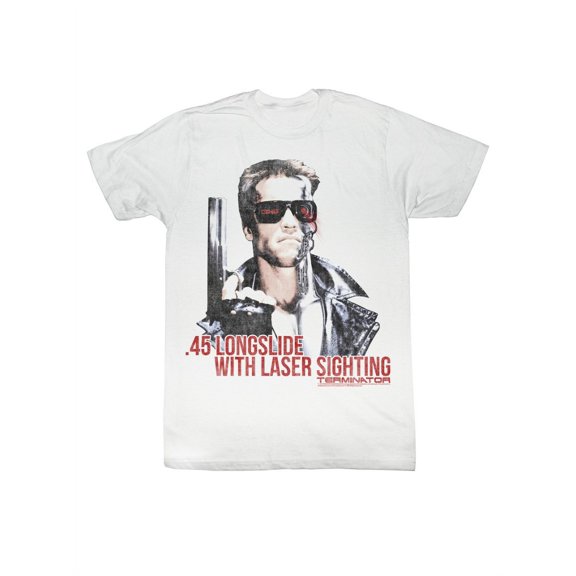 Terminator 80s SciFi Action Movie .45 Longslide With Laser Sighting Adult Tshirt