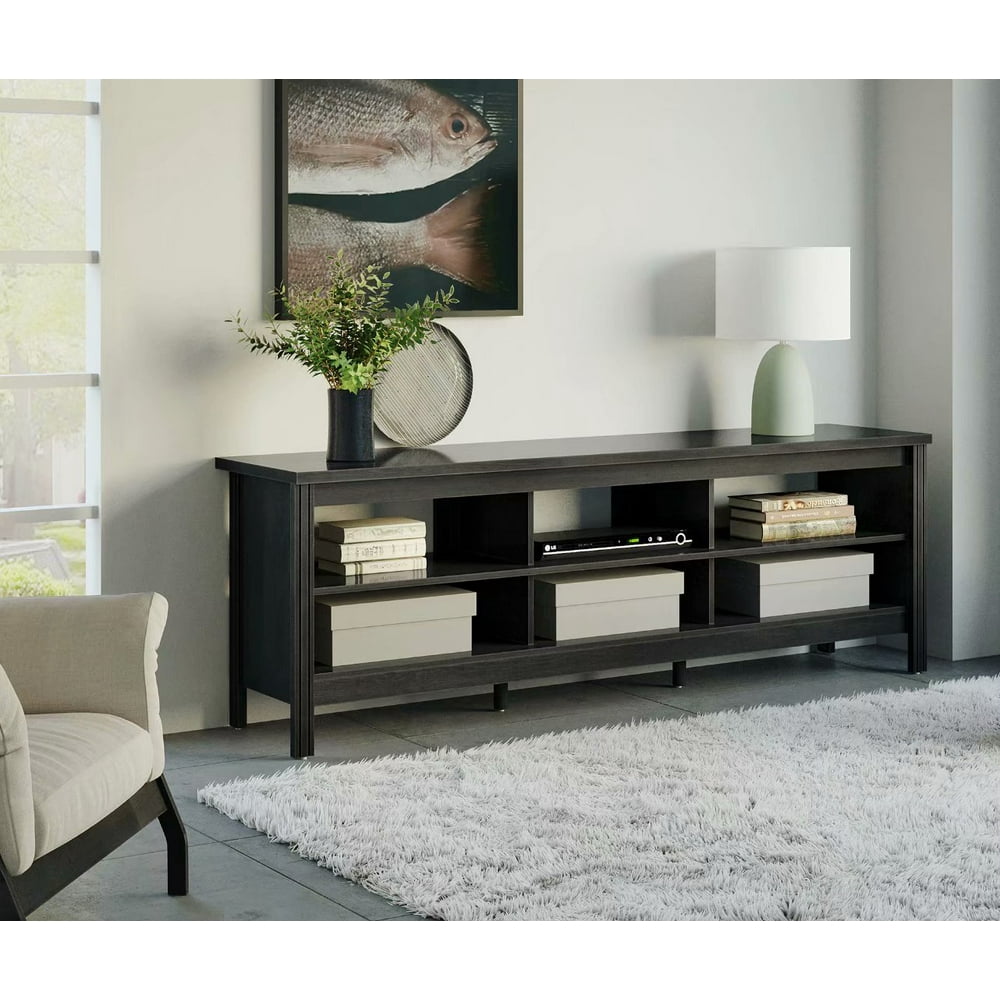 Farmhouse TV Stands for 75 inch Flat Screen Wood Media Console Storage