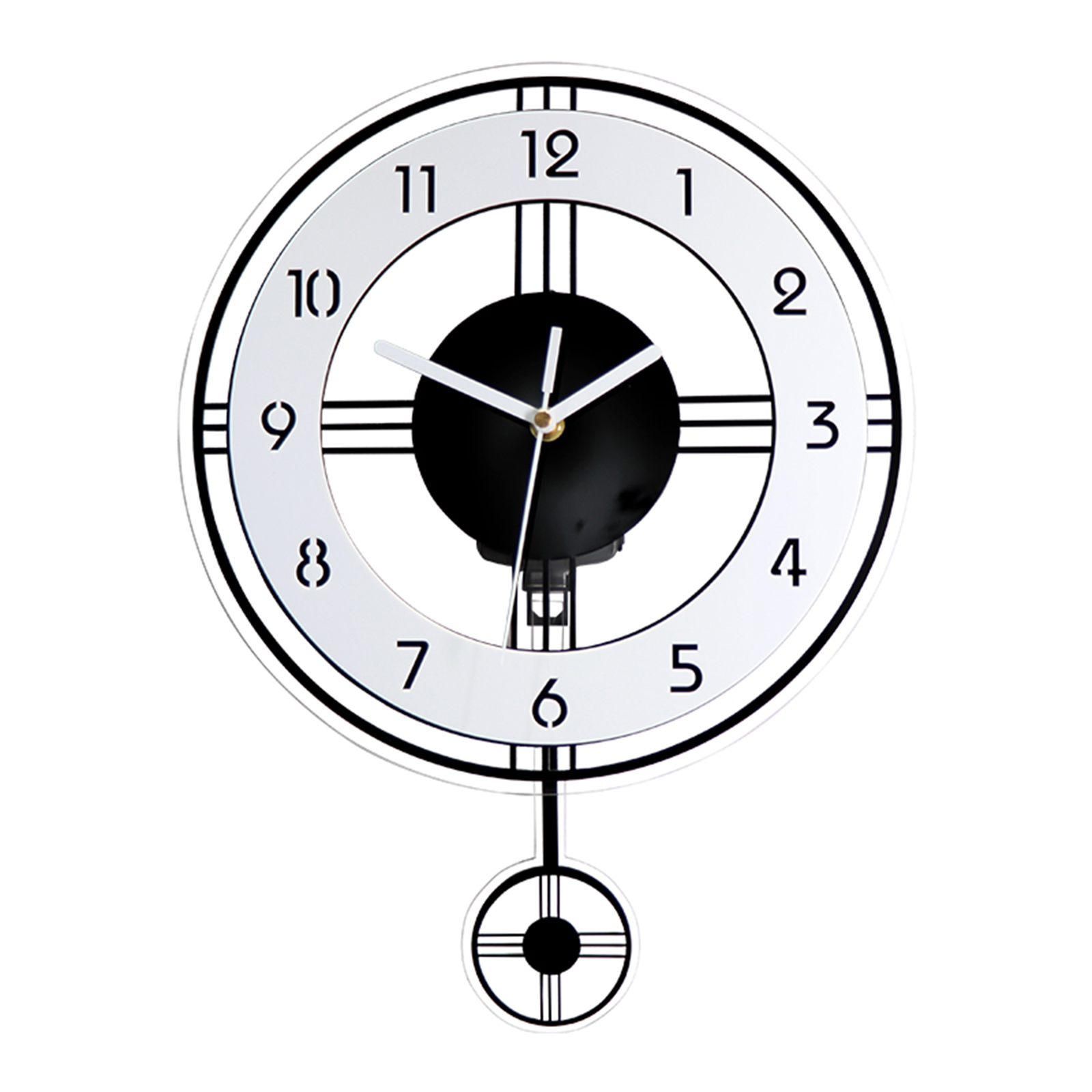 Miumaeov Creative Craft Swing Clock Acrylic Wall Clock White Dial