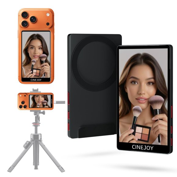 Pantalla de monitor selfie CineJoy M2 para iPhone 15, color negro
