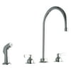 Elkay LK801GN08L2 Elkay 8" Centerset with Concealed Deck Faucet with 8" Gooseneck Spout 2" Lever Handles with Side Spray Chrome