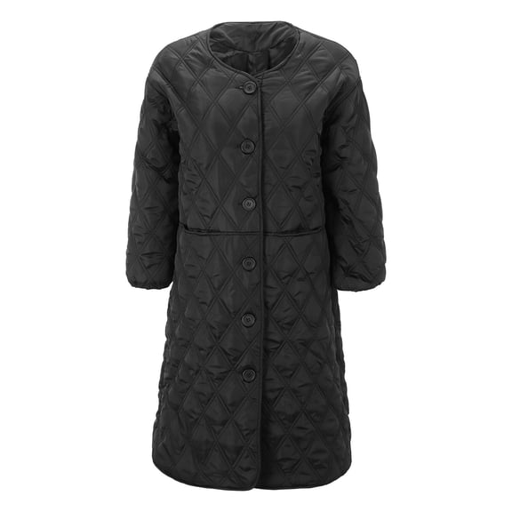 Vedolay Parka Jackets Coat for Women Winter Outerwear Double- Mid-Length Coat Black,XL