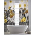 thumbnail image 6 of Vintage Grey Farm Animals Sheer Curtains 108 Inches Long 2 Panels Set, Window Sheer Curtains for Living Room/Bedroom, Rustic Sunflowers Cow Pig Light Filtering Rod Pocket Curtain 52''x108''x2, 6 of 8