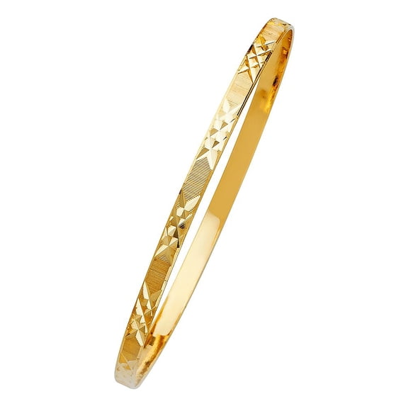14K Solid Bangle - 7.5"