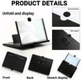 thumbnail image 6 of 2025 New Upgrade Screen Magnifier, Mobile Phone Magnifier Screen, Mobile Phone Magnifier Projector Screen, Foldable Design for Bedside & Travel (Black, 12 in), 6 of 7