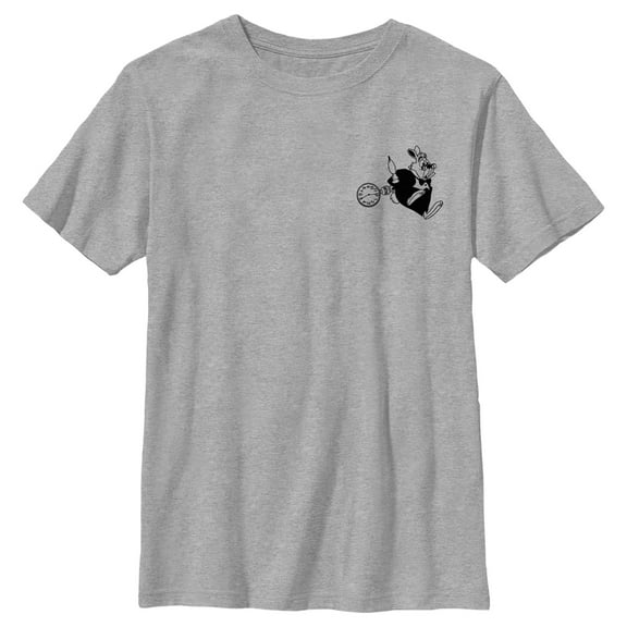 Boy's Alice in Wonderland White Rabbit Pocket Sketch Graphic Tee Athletic Heather Small