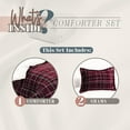 thumbnail image 2 of Elegant Comfort Soft & Plush Sherpa Comforter - Lilith Plaid Collection, 3-Piece Bed Set, Reversible Down Alternative Micro-Suede, Plaid Design, Cal King, Dark Burgundy, 2 of 4