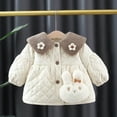thumbnail image 1 of LOVZFMLL Vestes pour Filles Manteau à Manches Longues à Col Rond Bas à Manches Longues Peluche 2-3 Ans, 1 of 3