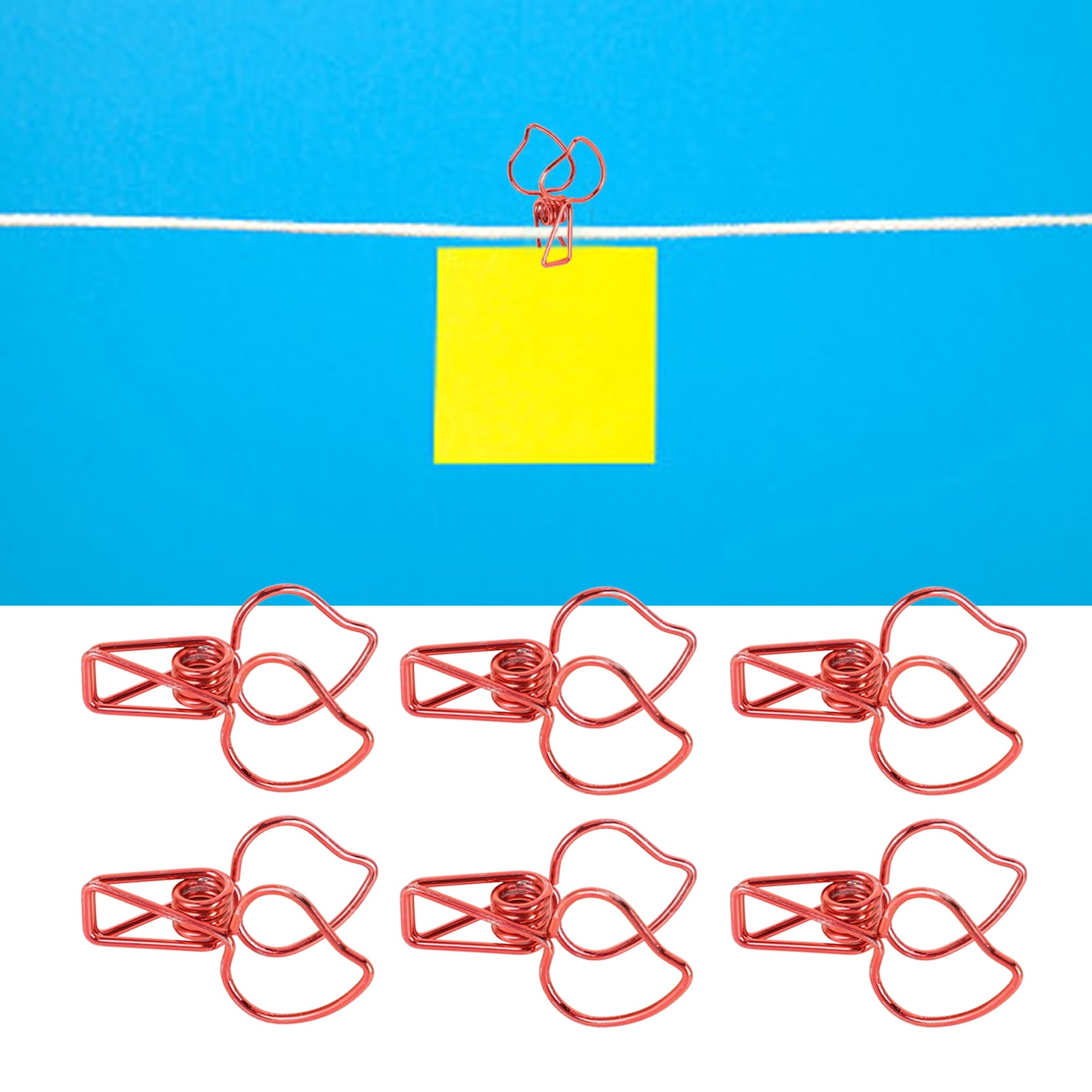 M Buder 100pcs Binder Clips Cute Cartoon Peach Shape Metal Long Tail Clips Office Account Paper Clamps, Red (7.87 inches / 20 cm)