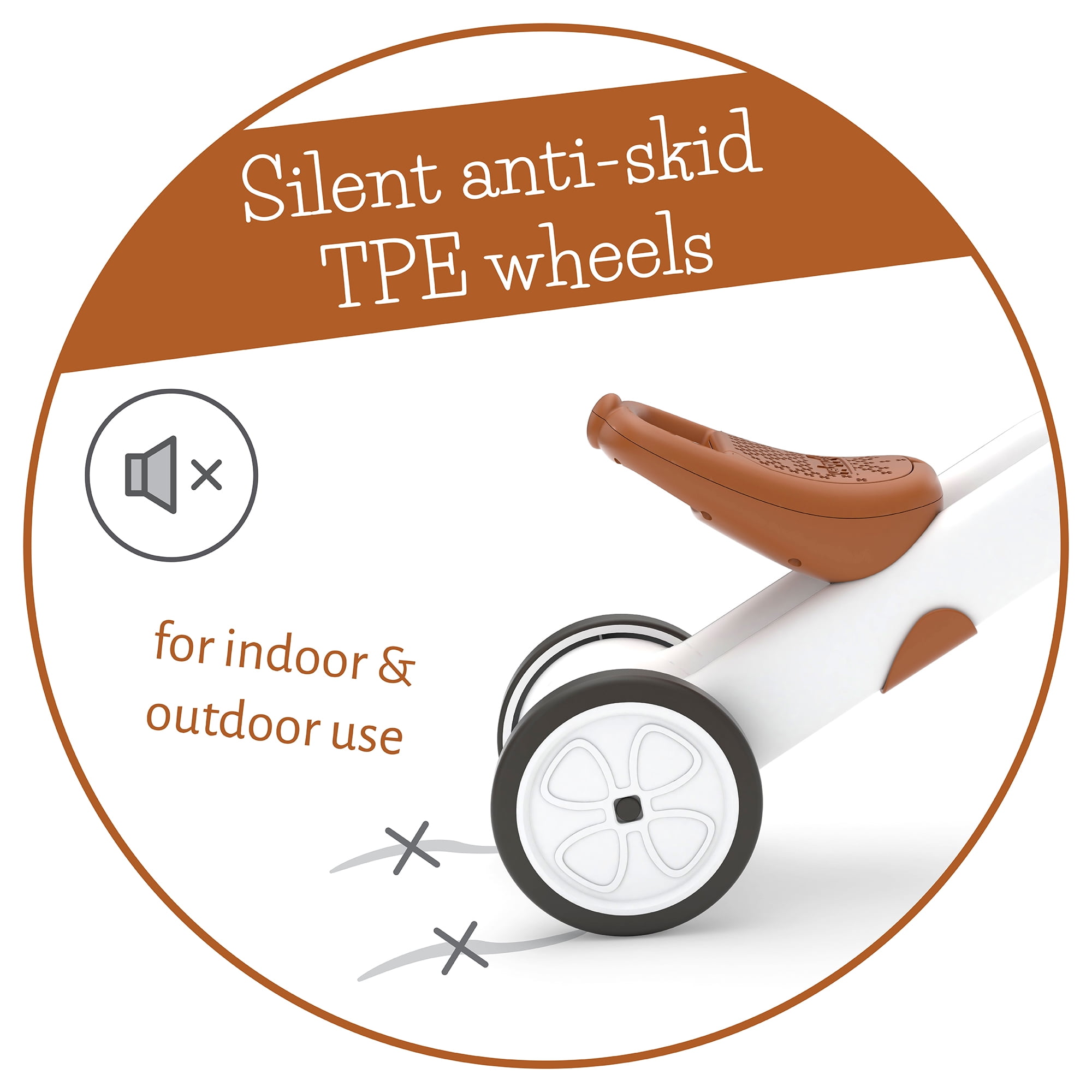 Chillafish Bunzi Gradual Balance Bike and Tricycle,6 inches, 2-in-1 Ride on Toy for 1-3 Years Old, Silent Non-Marking Wheels, Camel