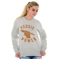 thumbnail image 3 of Veggie Power Cute Vegetarian Fighter Sweatshirt for Men or Women Brisco Brands L, 3 of 5