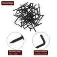 thumbnail image 4 of Uxcell 100 Pack L Shape Hooks, 1 1/4 Inch Right Angle Screw Hooks for Hanging, Black, 4 of 7