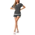 thumbnail image 2 of INSPIRE CHIC Women's Pajama Sets 2 Piece Short Sleeve Sleepwear Casual Lounge Sets with Pockets XS Gray, 2 of 5