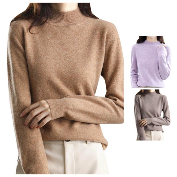 XIYON Sweaters for Women Lightweight Neck Soft Basic Knit Long Sleeve Pullover Top 2026 Fall Trendy Outfits