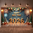 thumbnail image 6 of Gold Stars Happy New Year Banner Fireworks Design 2026 New Year Display Christmas Ornaments Wooden Backdrop New Year Backdrop for New Year Party Holiday Celebration Indoor Decoration, 6 of 9