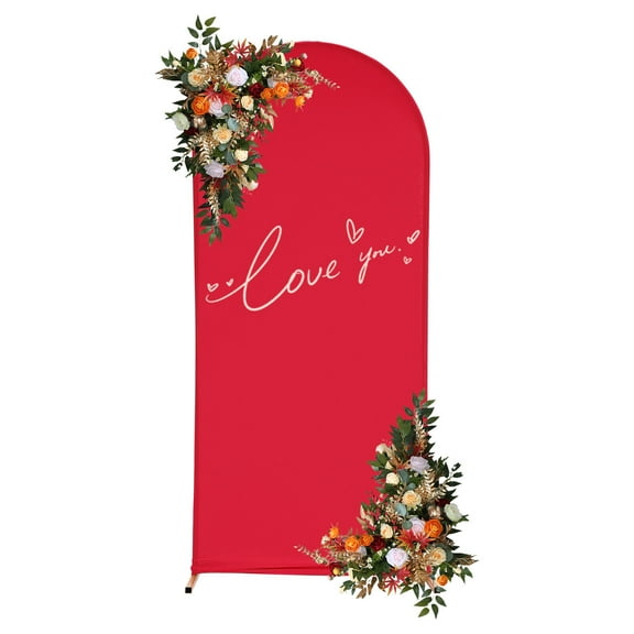 Modern Arch Stand 6 ft Matte Fitted Spandex Round Top Wedding Arch Backdrop Stand Cover Events