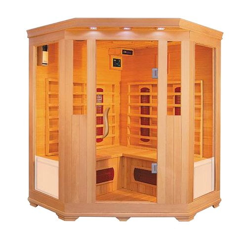 ALEKO SC3CKEM 3-4-Person Canadian Hemlock Wood Indoor Dry Infrared Sauna with 2 Carbon... by ALEKO
