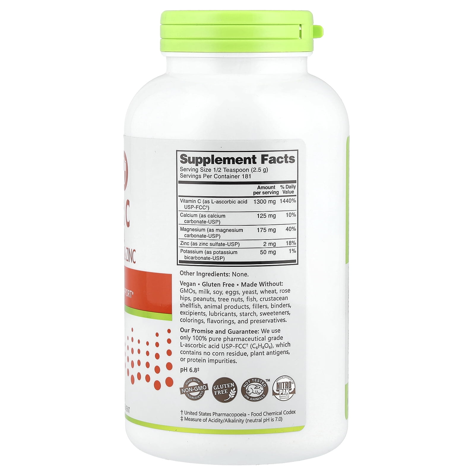 NutriBiotic Immunity, Hypo-Aller C Vitamin C with Calcium, Magnesium, Potassium & Zinc, 16 oz (454 g)