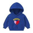 thumbnail image 3 of Bixock Toddler Girls Graphic Hoodies Long Sleeve Tops Crew Neck Pullover Tops Solid Color Print Casual Sweatshirt Warm Soft Windproof Daily Wear Girls Clothings, 3 of 7