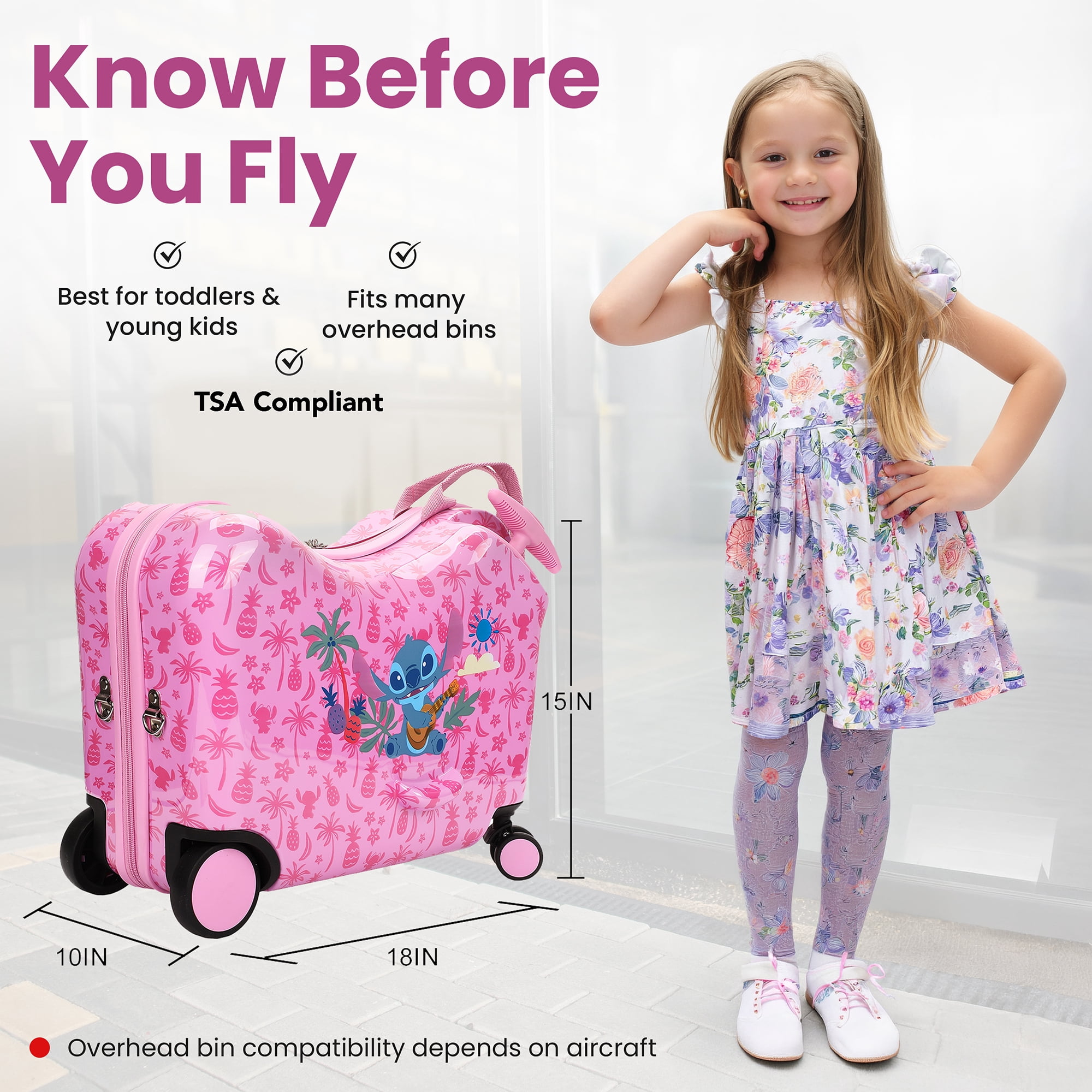 Lilo & Stitch Tropical Stitch Ride-On Luggage For Kids & Toddlers