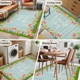 thumbnail image 6 of Happy Easter Kitchen Runner Rug 2.7x5 Washable Runners for Hallway Non Slip Cute Rabbit Ears Eggs Grass Wooden Grain Large Area Rug Indoor Floor Carpet for Bathroom Laundry Entryway Bedroom, 6 of 7