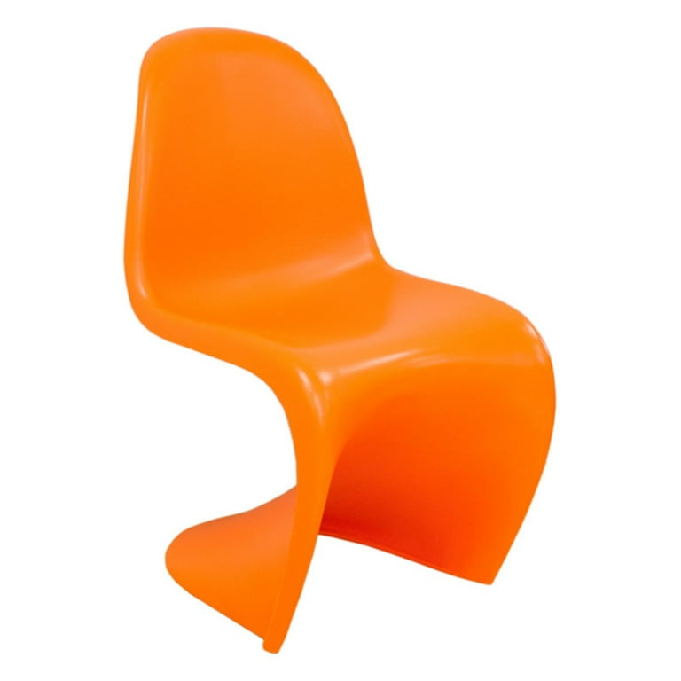 S Shape Plastic Dining Side Chair White