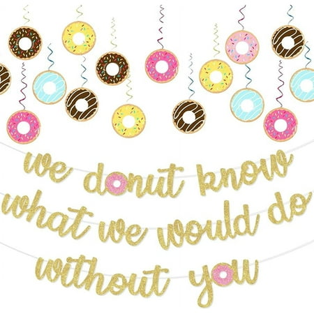 Donut Farewell Party Decorations We Donut Know What We Would Do Without You Banner Donut Party Hanging Swirl Decor for Farewell Career Change Going Away Retirement Party Job Change Party