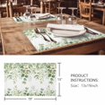 thumbnail image 3 of Placemats Set of 6, Spring Eucalyptus Leaves Woven Placemat, Linen Place Mats for Kitchen/Dining Tables, Green Summer Botanical Washable Table Mats for Party, 3 of 8