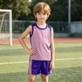 thumbnail image 5 of ITSAME Boys Athletic Outfits 2-Piece Mesh Quick-Dry Tank Top and Shorts Kids Training Sport Set Pink Size 8Y, 5 of 8