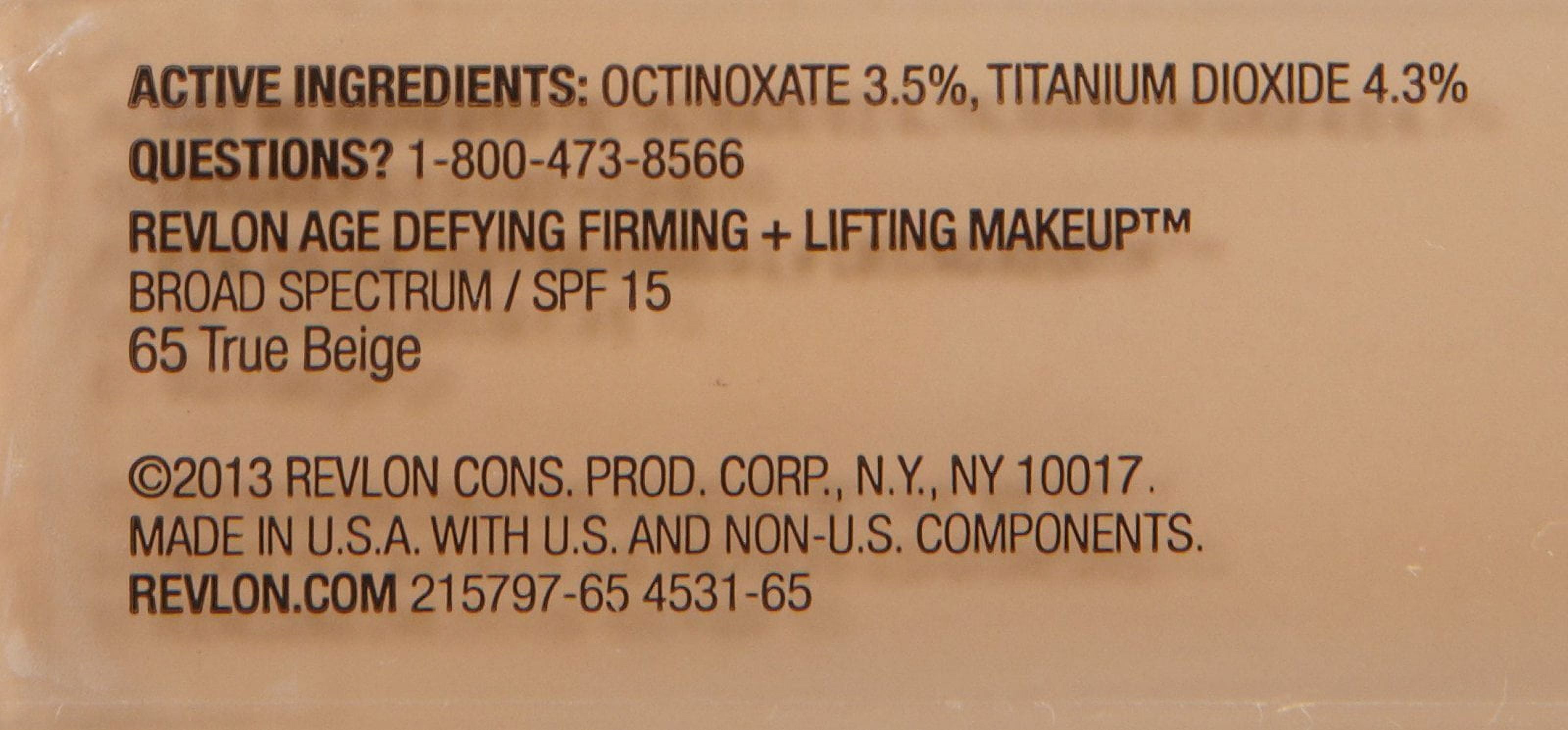Revlon Age Defying Firming and Lifting Makeup, True Beige ("Packaging may Vary” )