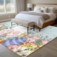 thumbnail image 5 of Easter Area Rugs Collection 5'x8', Country Bunny Feet Eggs Floral Green Wooden Plank Non Slip Indoor Rectangle Throw Runner Rug Floor Mat Carpet for Living Room Dining Table Bedroom Nursery, 5 of 9