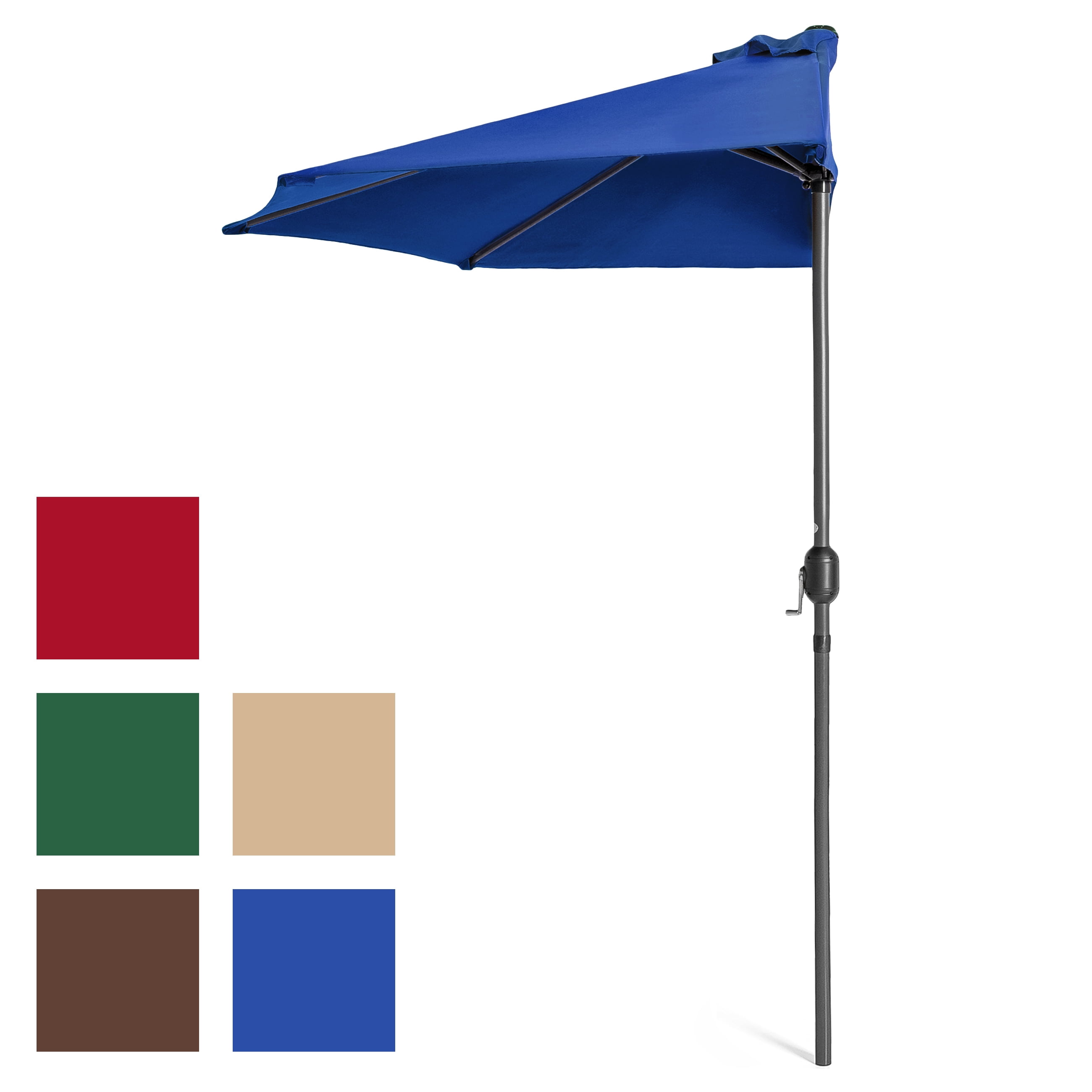 Best Choice Products 9ft Steel Half Patio Umbrella w Crank by Best Choice Products