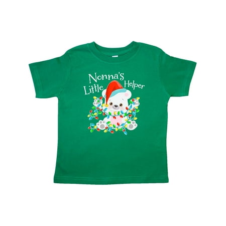 

Inktastic Nonna s Little Helper Cute Polar Bear with Christmas Lights Gift Toddler Boy or Toddler Girl T-Shirt