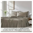 thumbnail image 5 of 4-Piece Twin XL Bed Sheets Premium Bedding, 21-Inch Deep Pocket Sheet Set, Twin XL Fitted Sheet, Dark Taupe Pillow Cases Standard Size Set of 2, Dark Taupe Sheets, 5 of 9