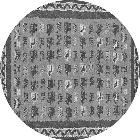 Ahgly Company Indoor Round Abstract Gray Contemporary Area Rugs, 3' Round