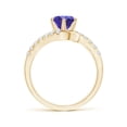 thumbnail image 2 of ANGARA Natural Prong-Set 1.45 ct Tanzanite Bypass Ring with Diamond Accents in 14K Yellow Gold for Women (Size-7mm) | December Birthstone, Anniversary, Jewelry Gift for Women | Natural Tanzanite Ring, 2 of 9