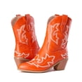 thumbnail image 5 of Womens Western Wide Mid Calf Cowboy Cowgirls Boots Vintage Leather Chunky High Heel Knight Riding Boots, 5 of 9