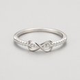 thumbnail image 3 of Womens Sterling Silver Ring Gold Plated 925 Silver Inlaid Gemstone Ring Geometric Diamond Love Bow Knot Design, 3 of 4