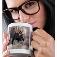 thumbnail image 2 of 3drose, Bull Moose in Field with Cottonwood Trees, Grand Teton Np, Wyoming., 15oz Two-tone Black Mug, 2 of 6
